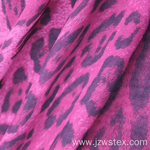 100% Polyster printed chiffon fabricLeopard grain